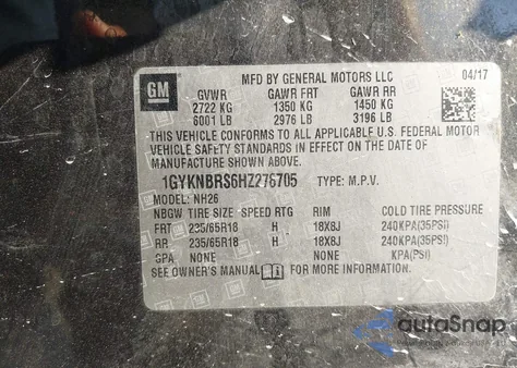 2017 Cadillac Xt5 Luxury from USA, damaged, VIN 1GYKNBRS6HZ278705